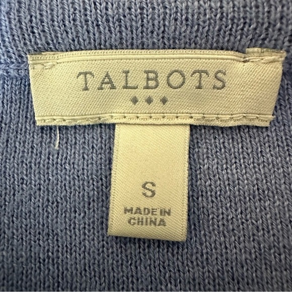 Talbots Periwinkle Knit Button Front Jacket Sweater, Small - Picture 8 of 9